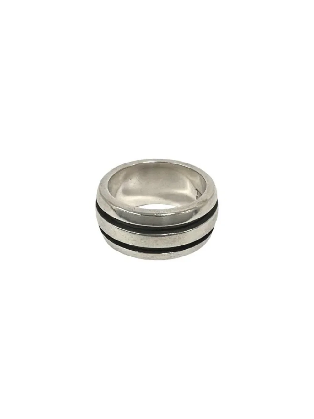 Tiffany & Co Vintage Grooved Double Line Ring 925 Sterling Silver